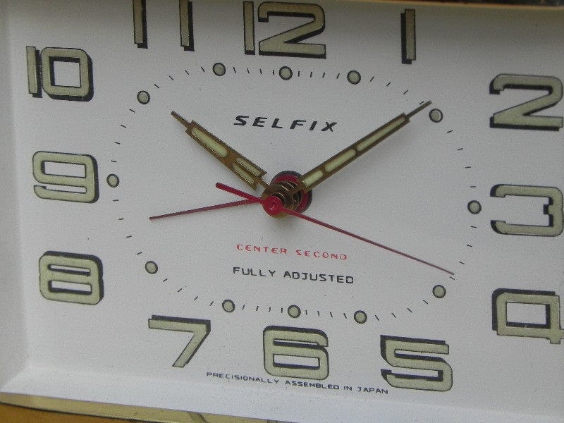 I Like Mike's Mid Century Modern Clock Selfix White Bakelite Wind-Up Mantel Alarm Clock