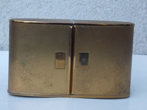 I Like Mike's Mid Century Modern Clock Semca Seven Jewels Travel Clock in Gold Metal Case