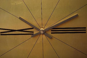 I Like Mike's Mid-Century Modern Clock Seth Thomas Faux Wood Block Pattern Wall Clock