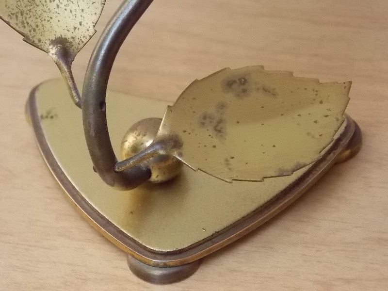 I Like Mike's Mid Century Modern Clock Sheffield Blue Enameled Flower Wind Up Alarm Clock
