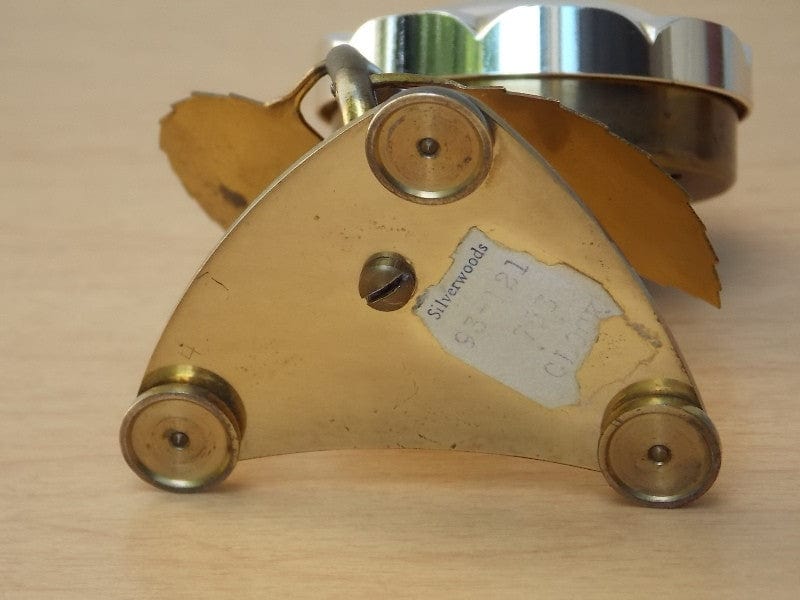 I Like Mike's Mid Century Modern Clock Sheffield Blue Enameled Flower Wind Up Alarm Clock