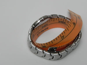 I Like Mike's Mid-Century Modern Clock Skagen Men's Round Dark Face Steel Link Bracelet Band Watch