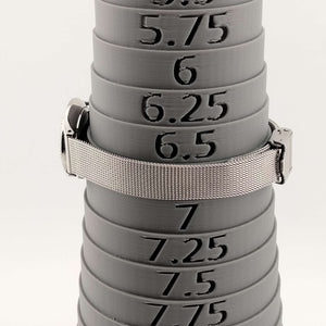 I Like Mike's Mid Century Modern Clock Skagen Silver Tone Women's Watch, Round Mother of Pearl Face with Crystal Border, Crystal Dot Markers, Mesh Strap