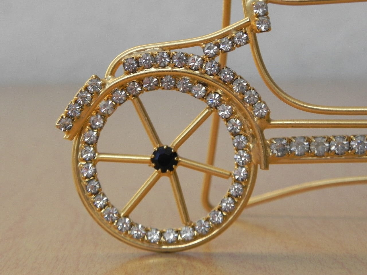 I Like Mike's Mid Century Modern Clock Small Jeweled Gold Car Desk Clock (Chitty Chitty Bang Bang)