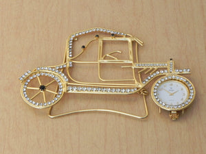 I Like Mike's Mid Century Modern Clock Small Jeweled Gold Car Desk Clock (Chitty Chitty Bang Bang)