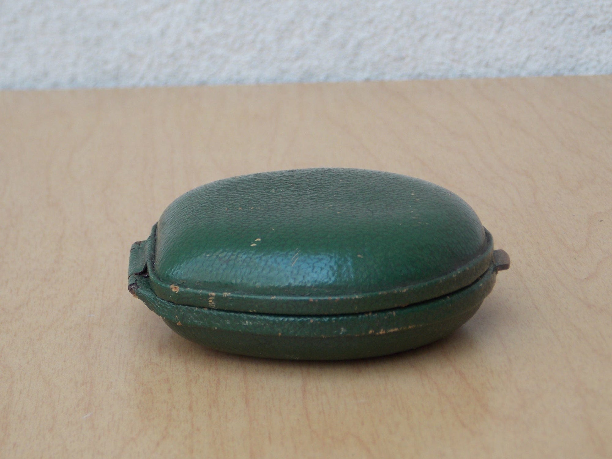 I Like Mike's Mid Century Modern Clock Small Kenzle Brass Green Horseshoe Travel Clock, Wind Up