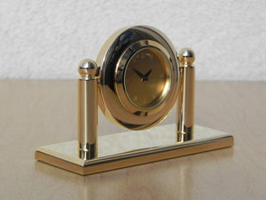 I Like Mike's Mid Century Modern Clock Small Solid Brass Quartz Desk Clock