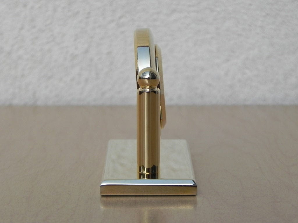 I Like Mike's Mid Century Modern Clock Small Solid Brass Quartz Desk Clock