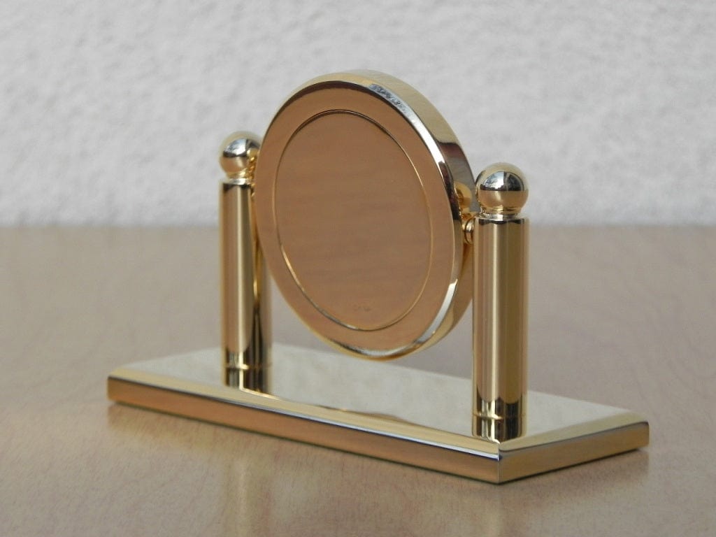 I Like Mike's Mid Century Modern Clock Small Solid Brass Quartz Desk Clock