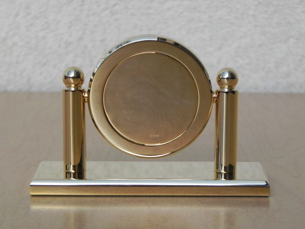 I Like Mike's Mid Century Modern Clock Small Solid Brass Quartz Desk Clock