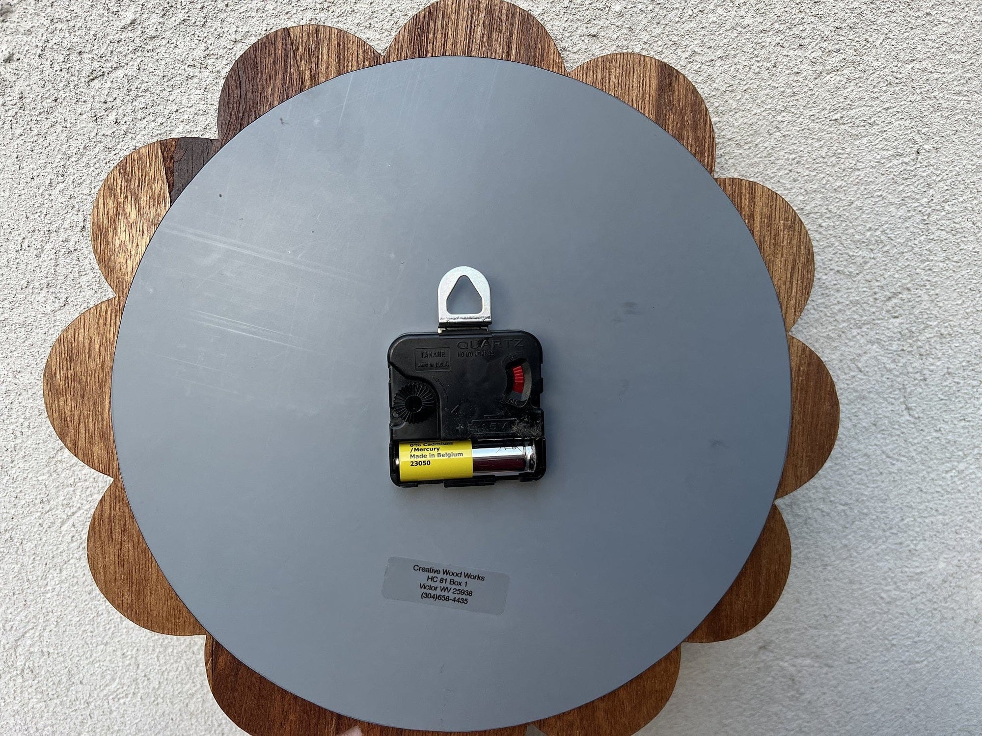 I Like Mike's Mid Century Modern clock Starburst Wood Quartz Wall Clock Featuring West Virginia Quarters