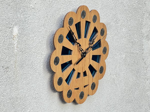 I Like Mike's Mid Century Modern clock Starburst Wood Quartz Wall Clock Featuring West Virginia Quarters
