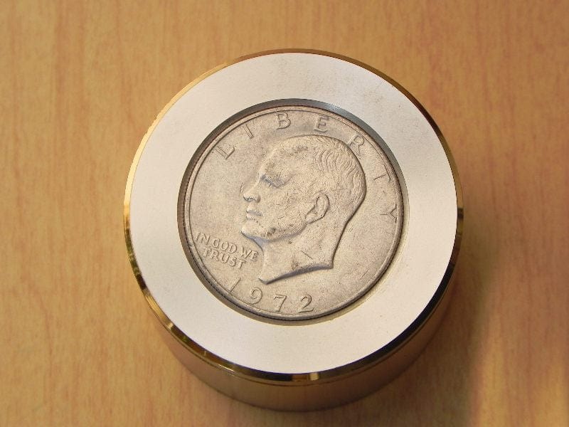 I Like Mike's Mid-Century Modern Clock Swiza Ike Silver Dollar Coin Desk Alarm Clock