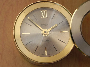I Like Mike's Mid-Century Modern Clock Swiza Ike Silver Dollar Coin Desk Alarm Clock