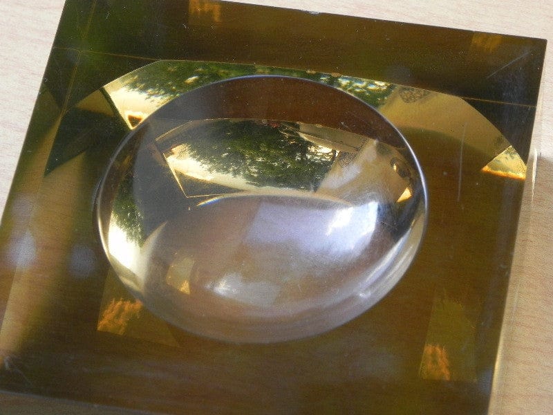 I Like Mike's Mid-Century Modern Clock Swiza Rare Chrome Ball Clock in Smoked Lucite Base