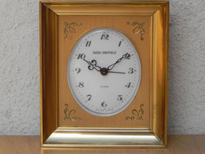 I Like Mike's Mid Century Modern Clock Swiza Sheffield Square Brass Framed Wind Up Clock