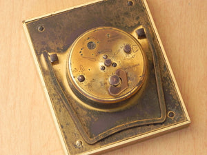 I Like Mike's Mid Century Modern Clock Swiza Sheffield Square Brass Framed Wind Up Clock