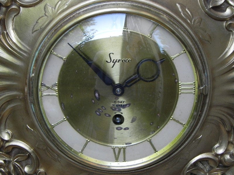 I Like Mike's Mid Century Modern Clock Syroco Gold Resin Rococo Wall Clock