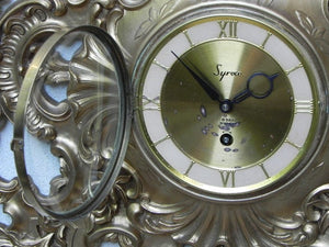 I Like Mike's Mid Century Modern Clock Syroco Gold Resin Rococo Wall Clock