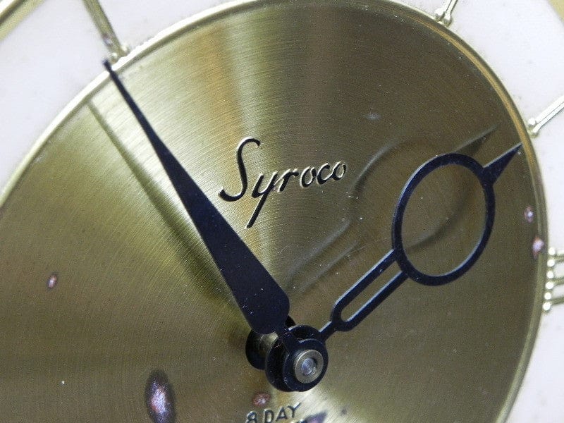 I Like Mike's Mid Century Modern Clock Syroco Gold Resin Rococo Wall Clock