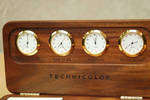I Like Mike's Mid-Century Modern Clock Technicolor 4 Clock Desk Pen Holder & World Clock