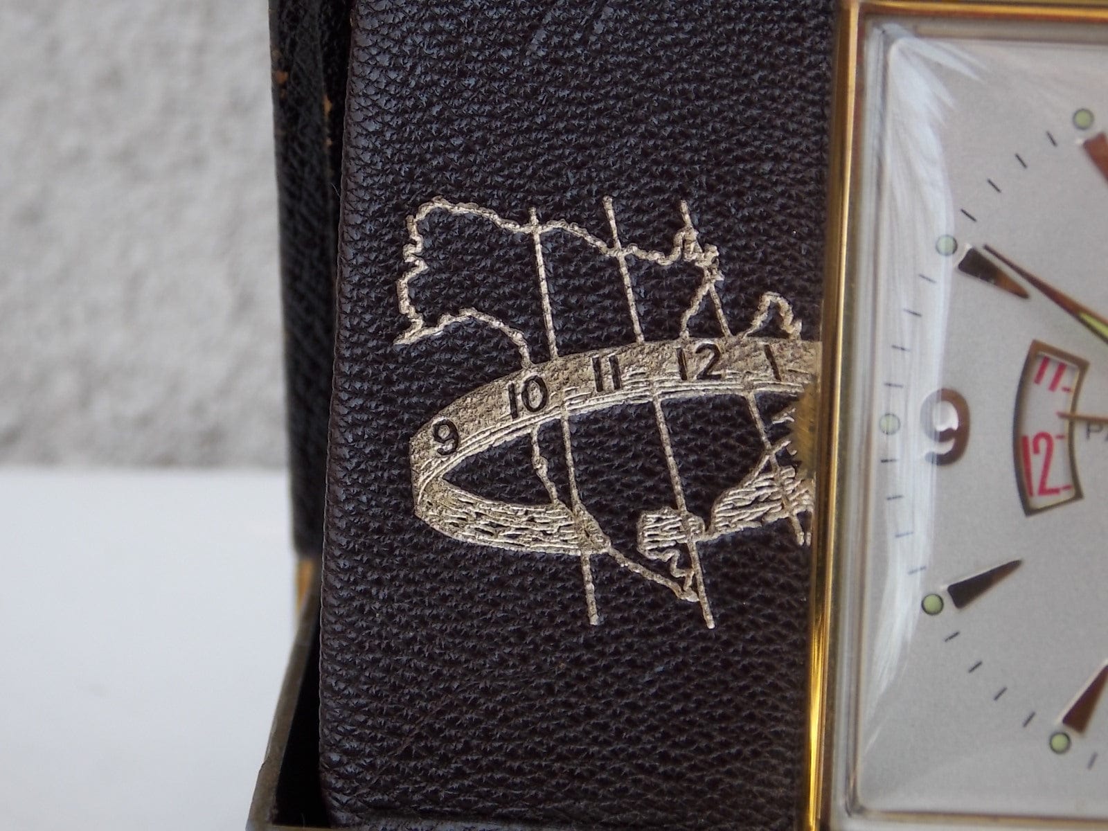I Like Mike's Mid Century Modern Clock "The Four Zone" Book Style Travel Clock by Remembrance, Swiss Made