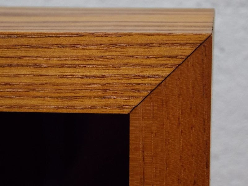 I Like Mike's Mid-Century Modern Clock Ti-Chron Square Oak Black Mantel Clock on Pedestal