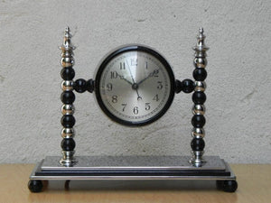 I Like Mike's Mid Century Modern Clock Very Heavy Art Deco Chrome Electric Mantel Clock