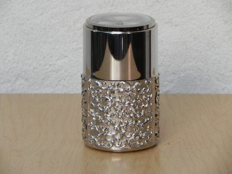 I Like Mike's Mid-Century Modern Clock Vintage Bulova Silver Cylindrical Desk Alarm Clock with Compartment