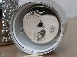 I Like Mike's Mid-Century Modern Clock Vintage Bulova Silver Cylindrical Desk Alarm Clock with Compartment
