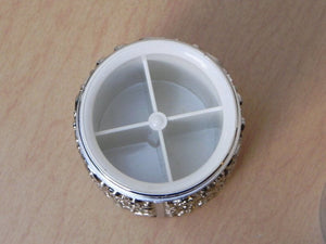 I Like Mike's Mid-Century Modern Clock Vintage Bulova Silver Cylindrical Desk Alarm Clock with Compartment
