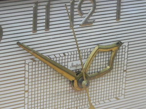I Like Mike's Mid Century Modern Clock Vintage Imperial Modern Chiming Wooden Mantel Clock