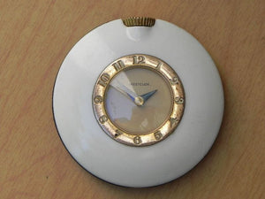 I Like Mike's Mid-Century Modern Clock Westclox White Mini Ladies Purse Clock #3