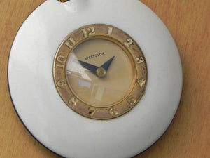 I Like Mike's Mid-Century Modern Clock Westclox White Mini Ladies Purse Clock #3