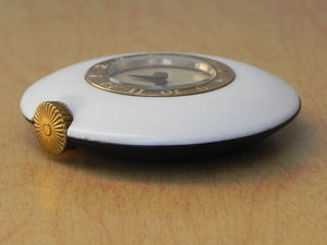 I Like Mike's Mid-Century Modern Clock Westclox White Mini Ladies Purse Clock #3