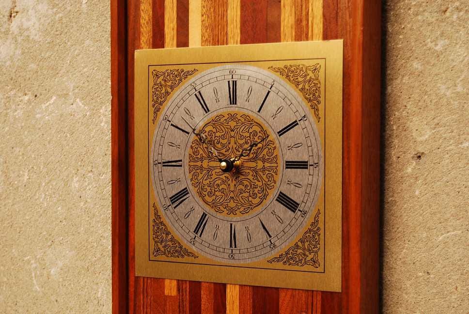 I Like Mike's Mid-Century Modern Clock Wood Rectangular Butcher Block Wall Clock