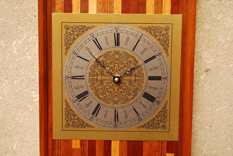 I Like Mike's Mid-Century Modern Clock Wood Rectangular Butcher Block Wall Clock