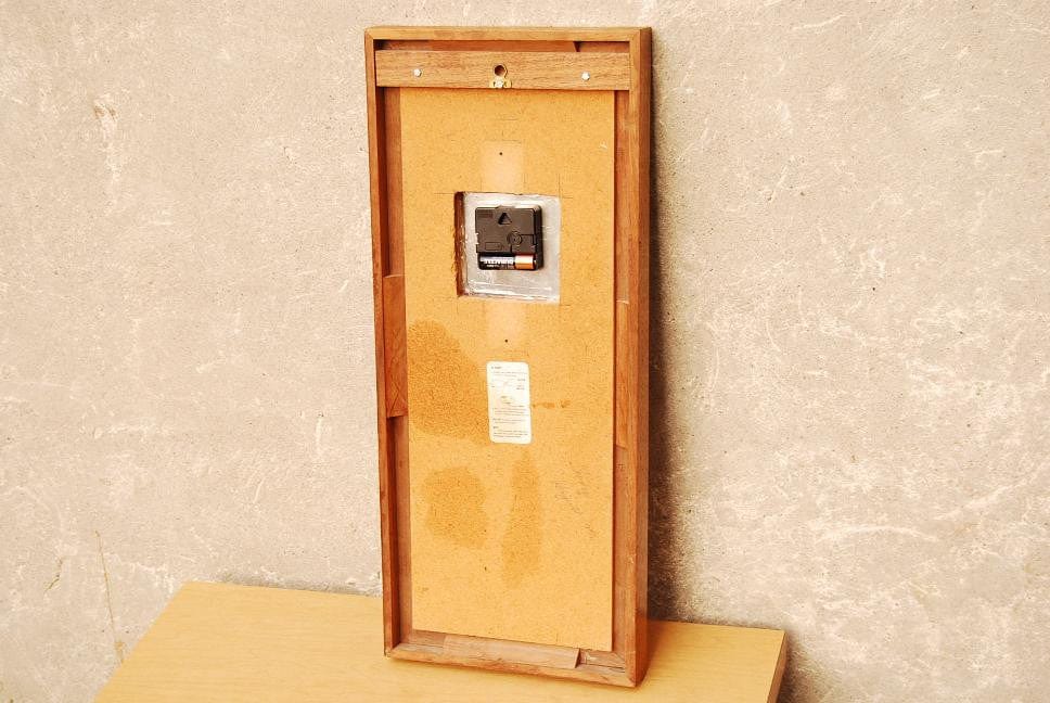 I Like Mike's Mid-Century Modern Clock Wood Rectangular Butcher Block Wall Clock