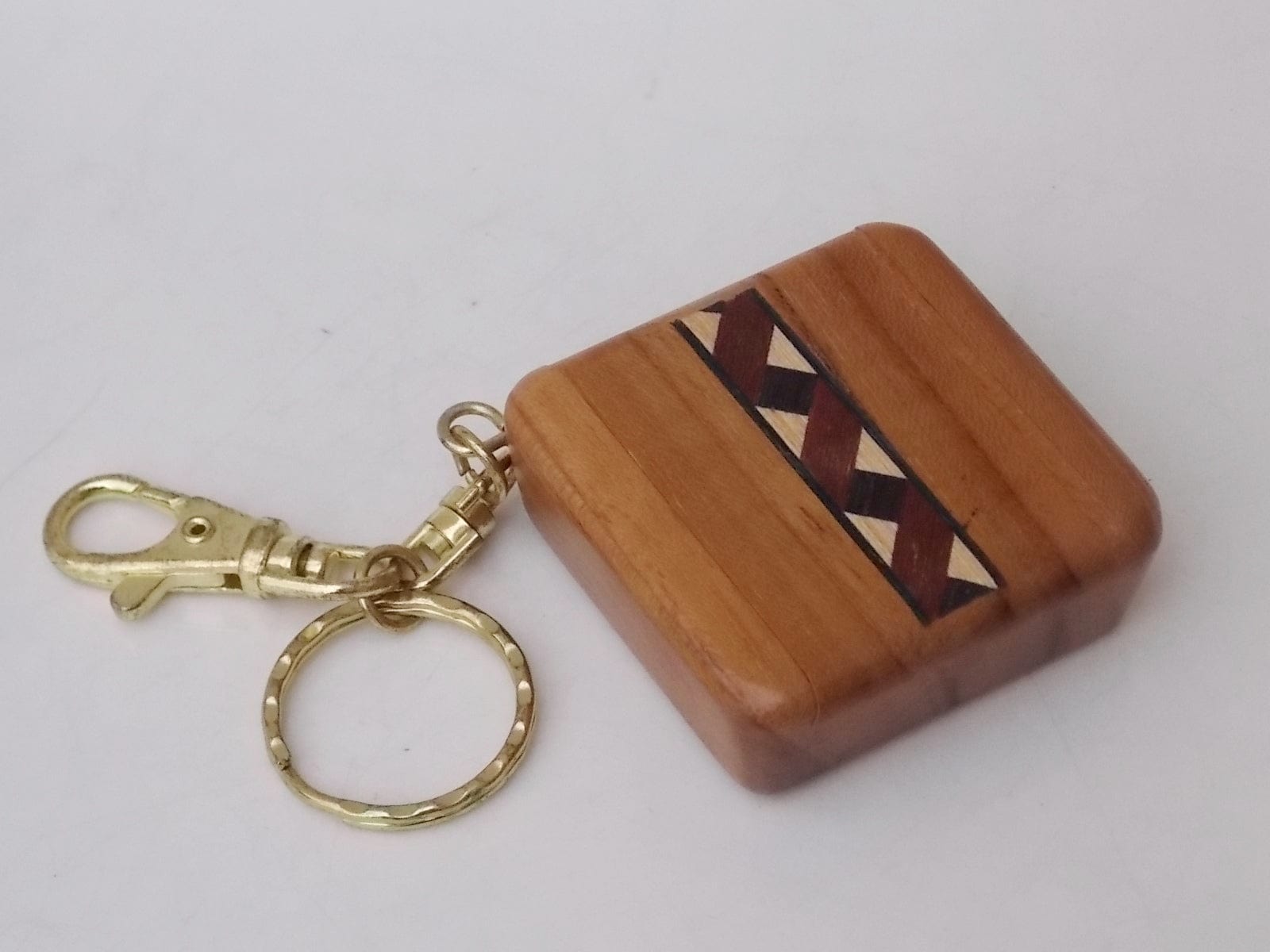 I Like Mike's Mid Century Modern Clock Wooden Artisan Key Chain Clock, Quartz, Small Heart