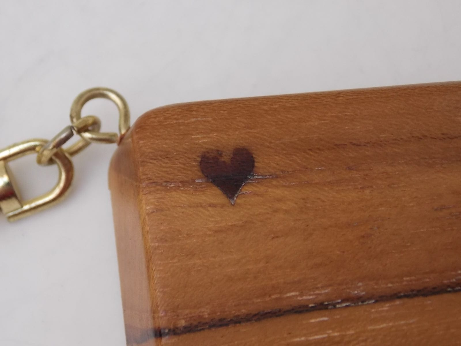 I Like Mike's Mid Century Modern Clock Wooden Artisan Key Chain Clock, Quartz, Small Heart