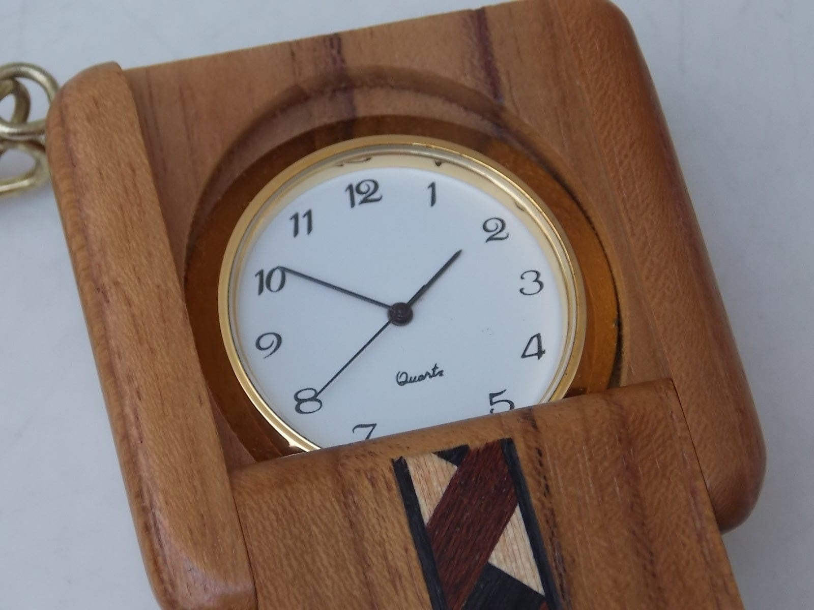 I Like Mike's Mid Century Modern Clock Wooden Artisan Key Chain Clock, Quartz, Small Heart
