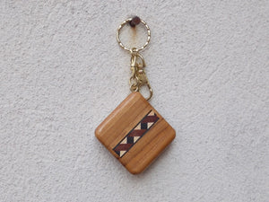 Wooden Artisan Key Chain Clock, Quartz, Small Heart
