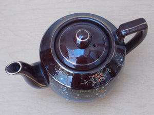 I Like Mike's Mid Century Modern Coffee Servers & Tea Pots Small Brown Ceramic Hand Painted Tea Pot Made in Japan