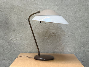 I Like Mike's Mid Century Modern desk lamp Classic Atomic Lightolier Desk Lamp with Diffuser in Taupe, Adjustable, All Original