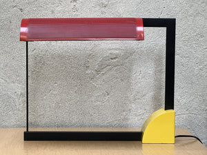 I Like Mike's Mid Century Modern desk lamp Very Rare George Kovacs for Sonneman Memphis Design Desk Lamp, Red and Yellow