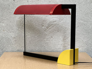 I Like Mike's Mid Century Modern desk lamp Very Rare George Kovacs for Sonneman Memphis Design Desk Lamp, Red and Yellow