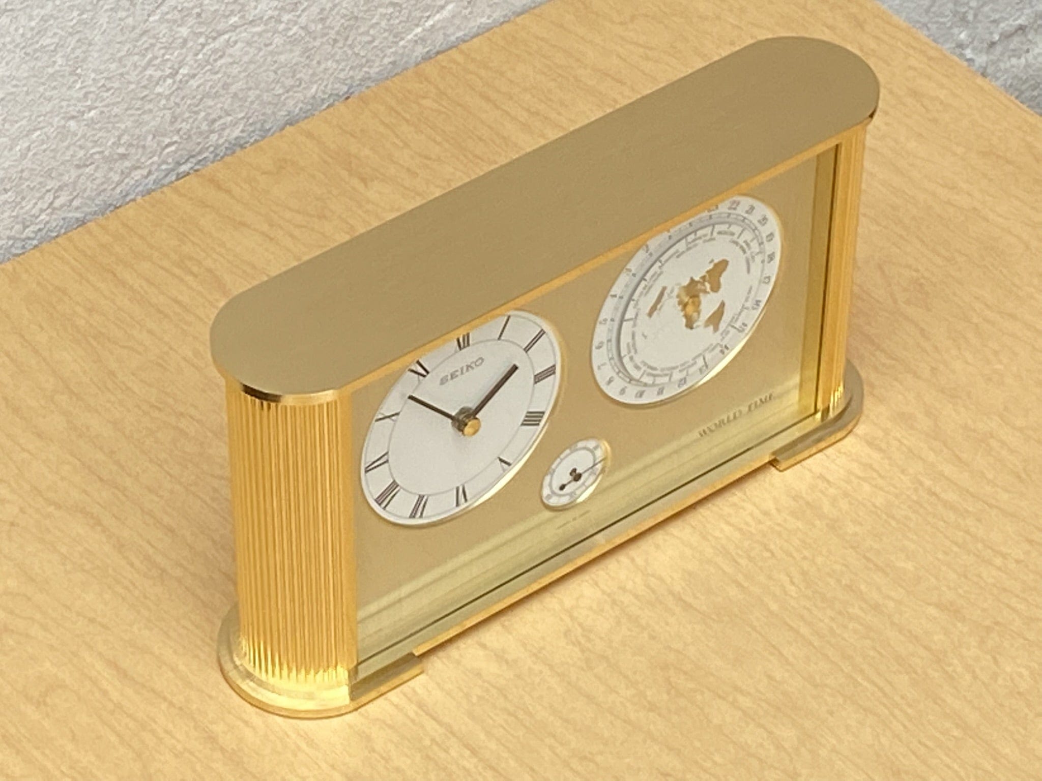 Seiko Brass Rectangular World Desk Table Clock - I Like Mikes Mid