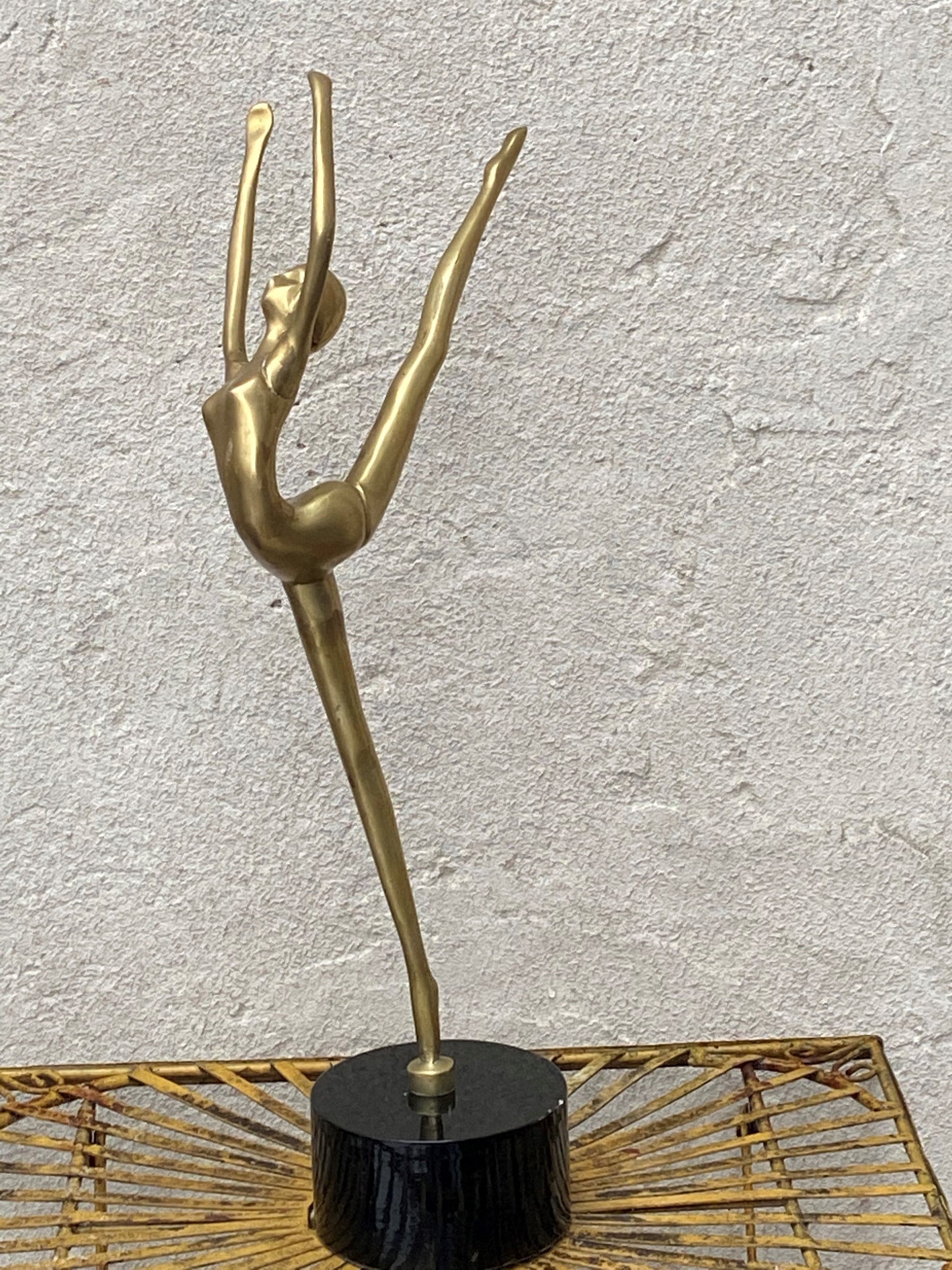 I Like Mike's Mid Century Modern Figurines Mid Century Brass Ballerina Table Sculpture