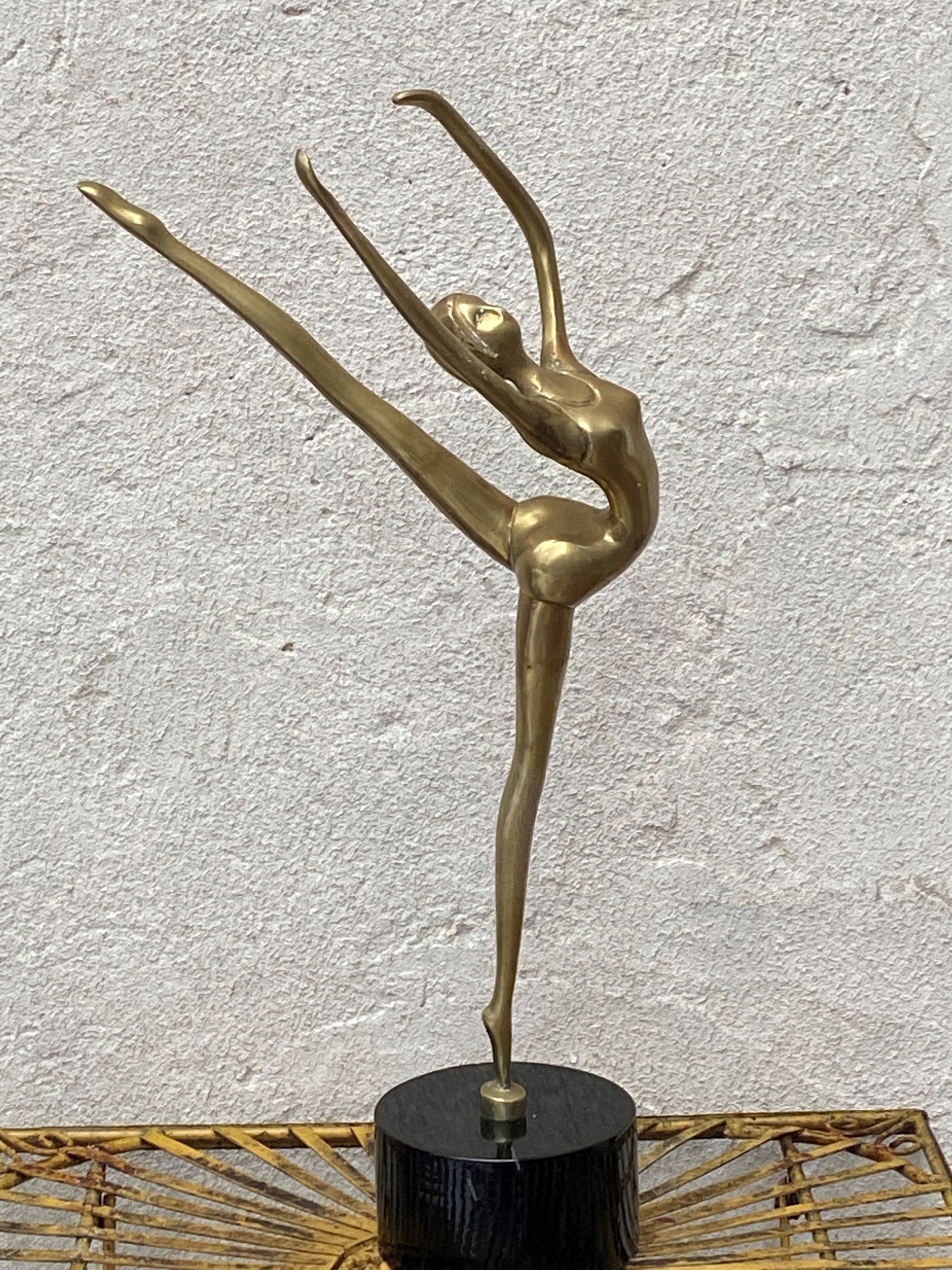 I Like Mike's Mid Century Modern Figurines Mid Century Brass Ballerina Table Sculpture