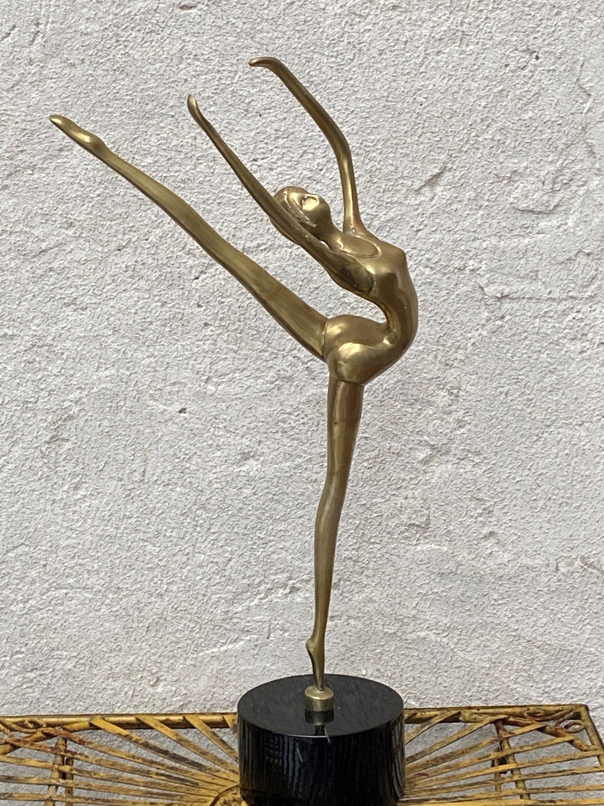 Mid Century Brass Ballerina Table Sculpture - I Like Mikes Mid Century  Modern